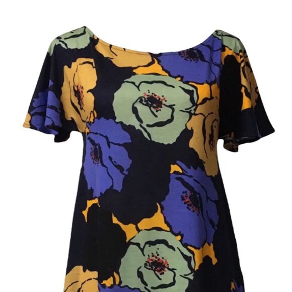 ANTHROPOLOGIE Flutter Sleeve Floral Cut-Out Silk Blend Dress M - Picture 3 of 9